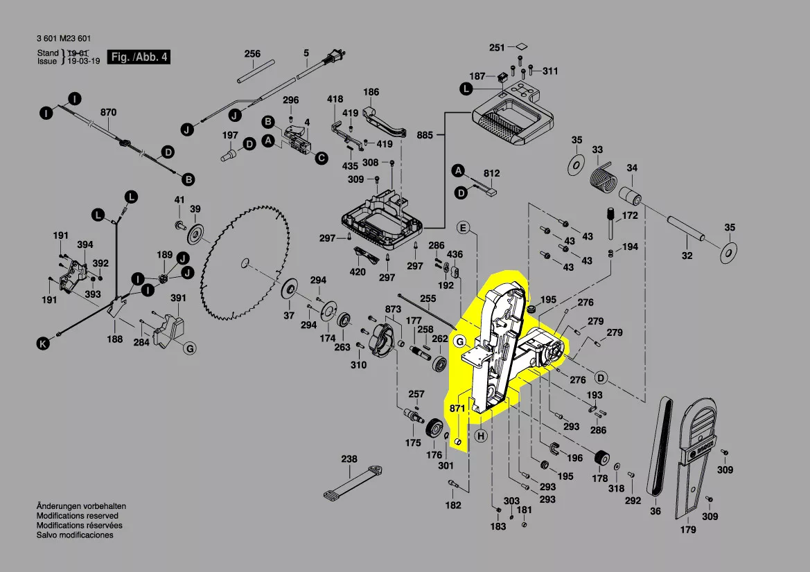 Bras porte-lame réf. 1 609 B02 997 Bosch